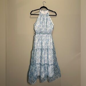 Floral Blue Storia Halter Dress